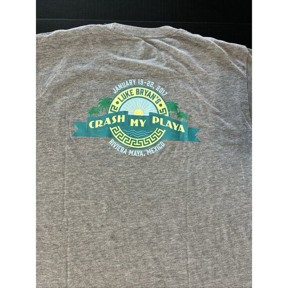 LUKE BRYAN Official Crash My Playa Riviera Cancun MX Gray T-Shirt Large‎ - Picture 4 of 8